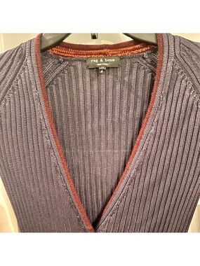 RAG AND BONE purple and burgundy wool long cardigan. Size XS